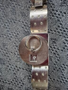 Vintage Alexander HiTek Futurist  Bracelet Watch - Silver Circa 1980
